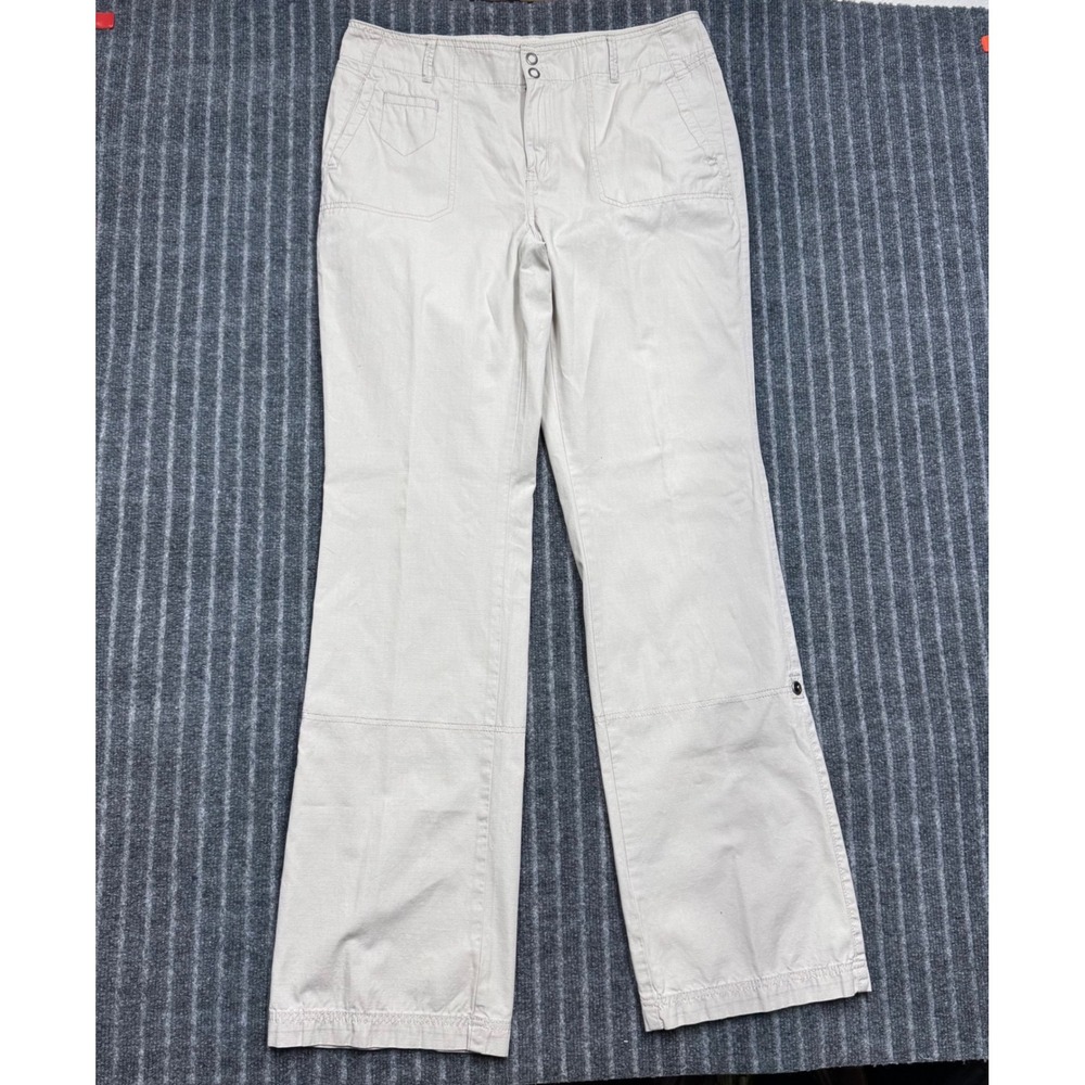 Eddie Bauer Womens Mercer Fit Ripstop Pants Size 10 Tall Khaki Cotton Utility